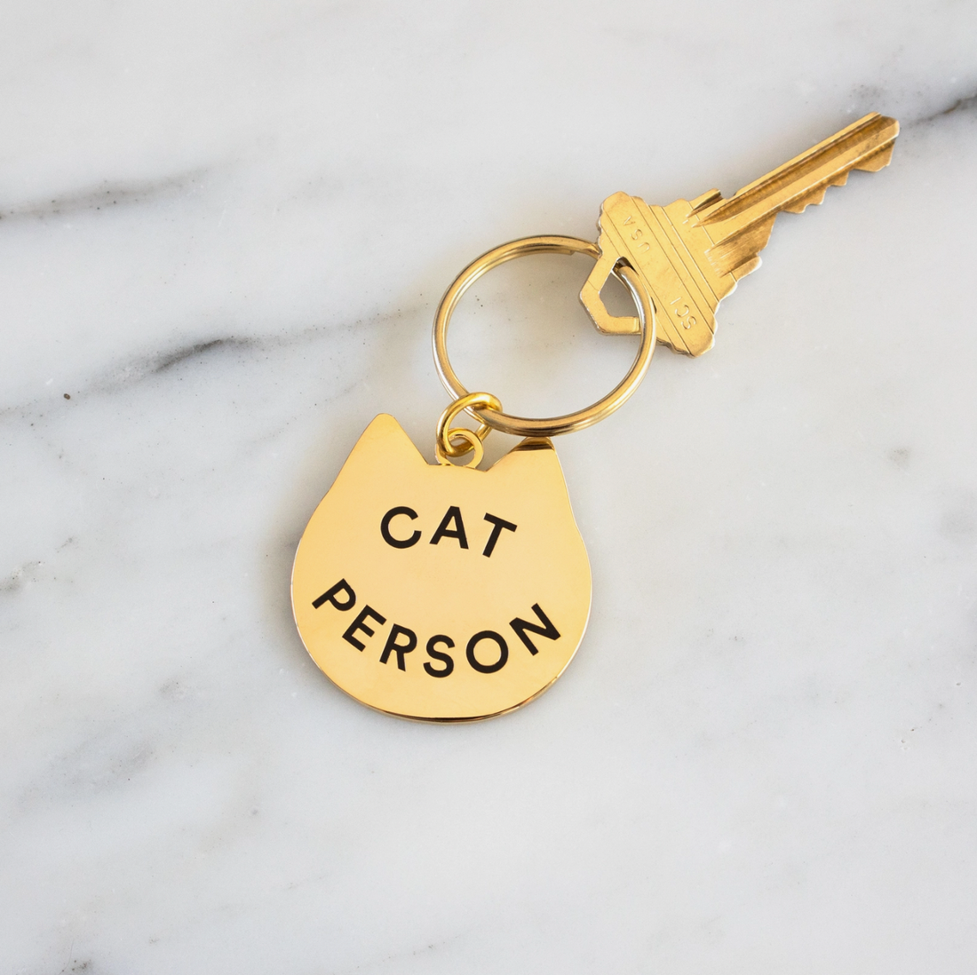 &quot;Cat Person&quot; Keychain
