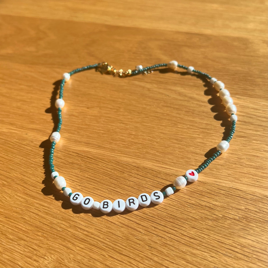 &quot;Go Birds&quot; Beaded Necklace