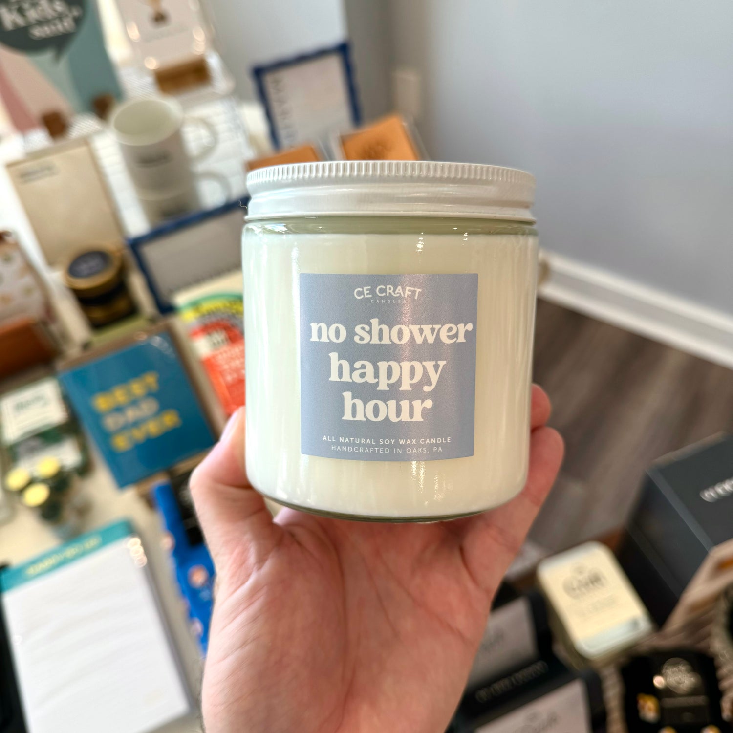 &quot;No Shower Happy Hour&quot; Candle (Large)