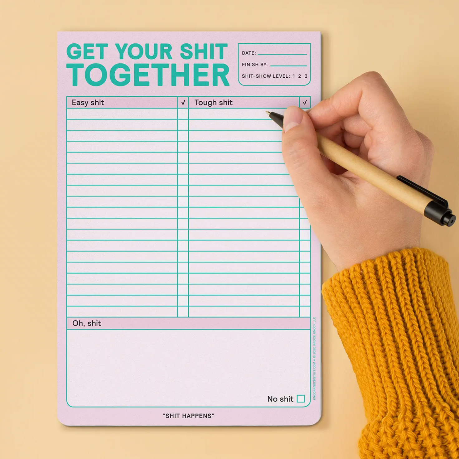 KNOCK KNOCK STUFF, GET YOUR SHIT TOGETHER NOTEPAD
