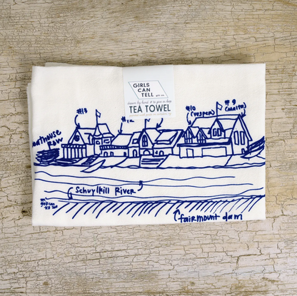 Boathouse Row Tea Towel