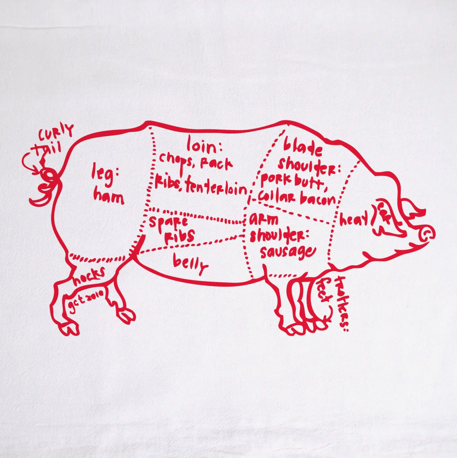 Pig Tea Towel