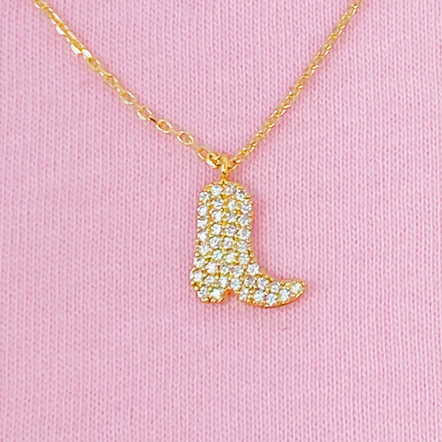 Glam Cowgirl Boot Necklace