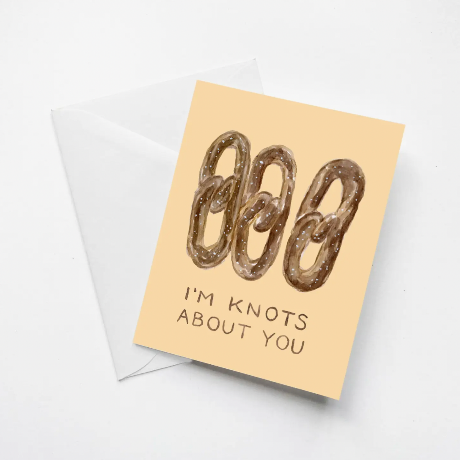 &quot;Knots About You&quot; Pretzel Card