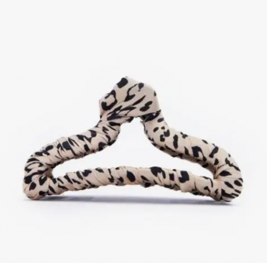 Satin Wrapped Leopard Claw Clip