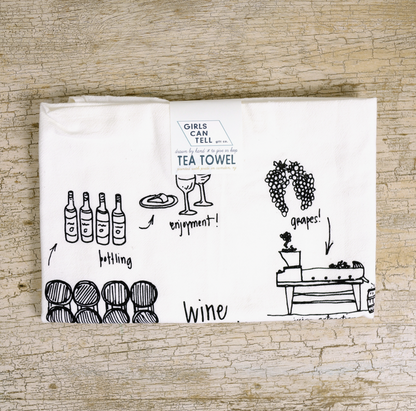 Wine Making Tea Towel