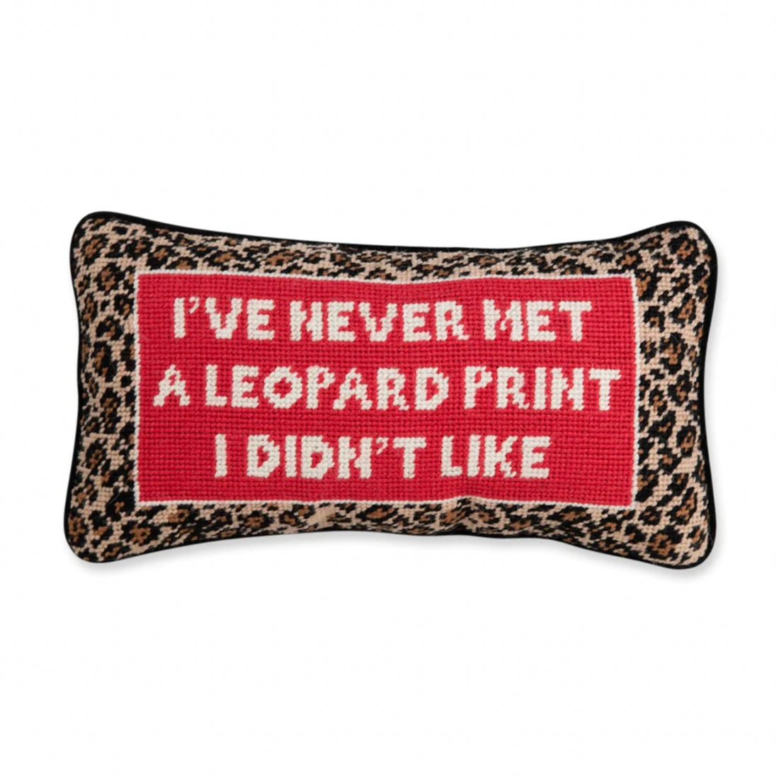 Leopard Print Needlepoint Pillow
