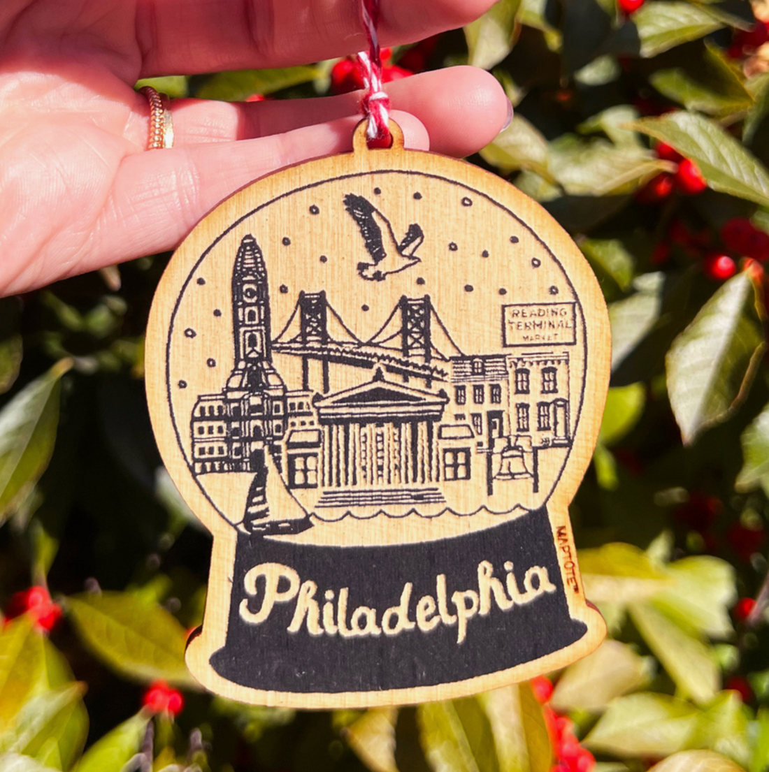 Philadelphia Wood Ornament