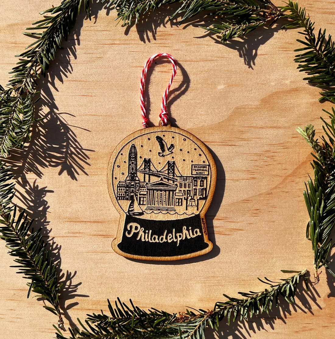 Philadelphia Wood Ornament