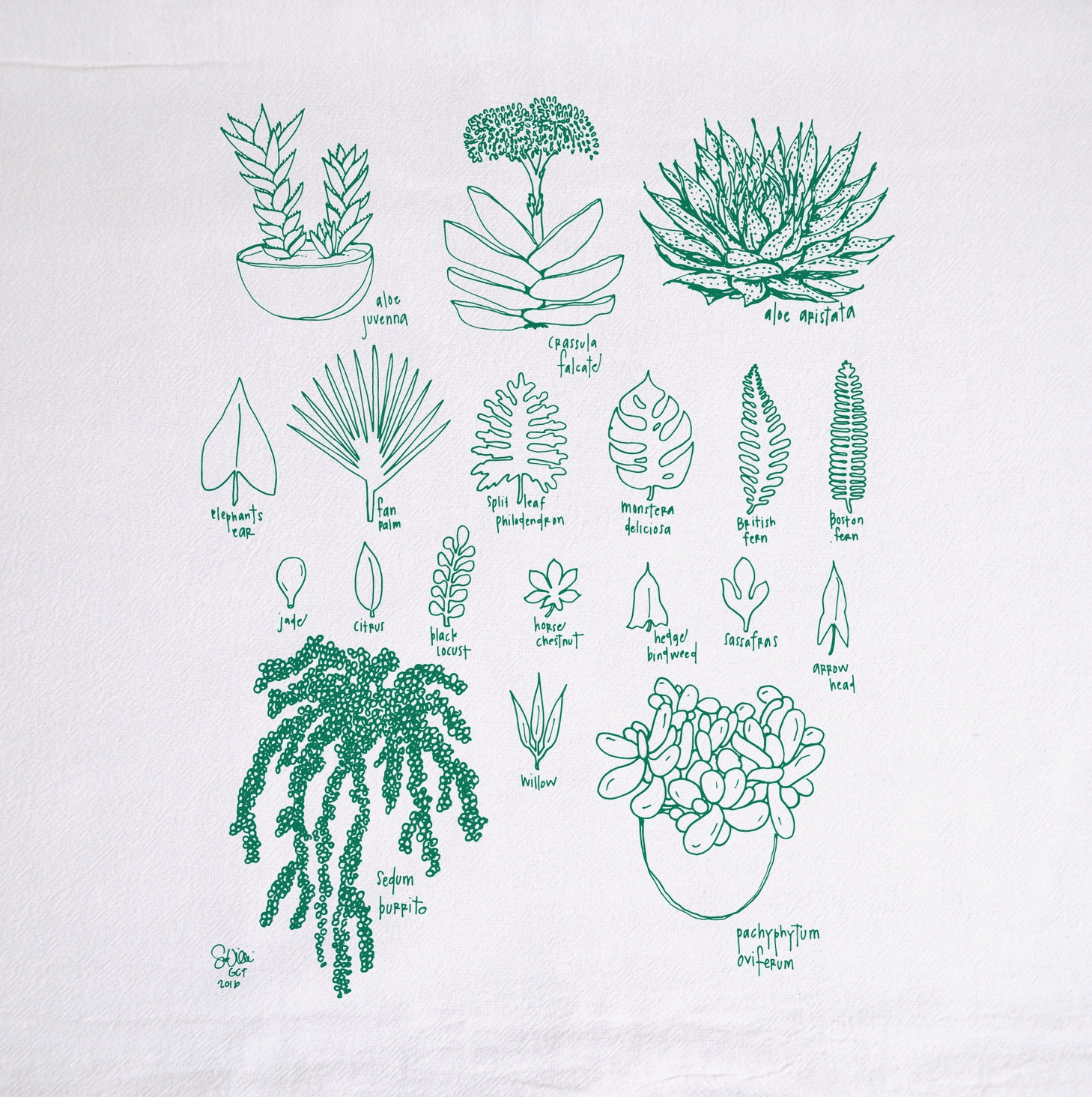 Houseplants Tea Towel