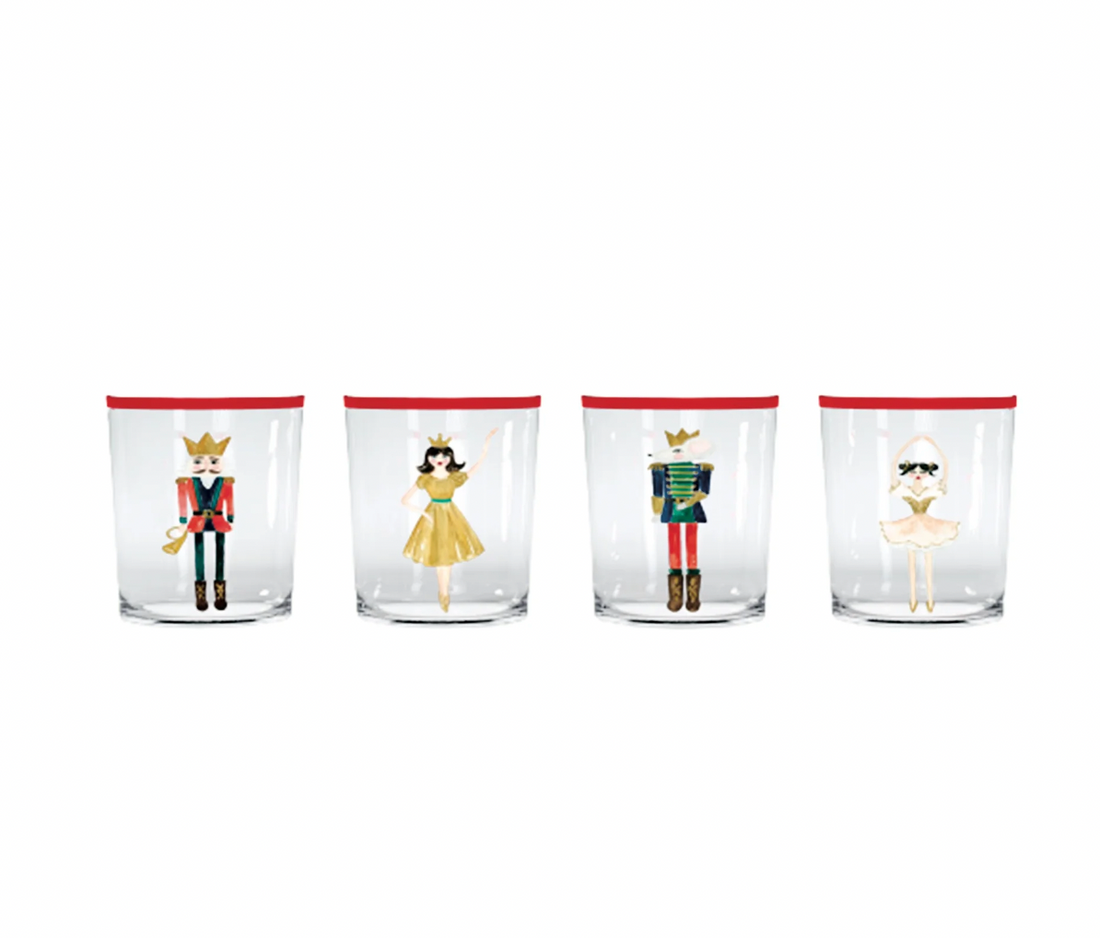 Nutcracker Old Fashioned Glass Set