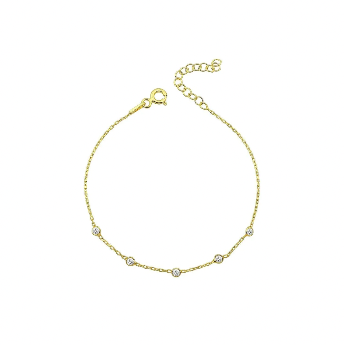 &quot;Loverly&quot; Crystal Dotted Gold Bracelet