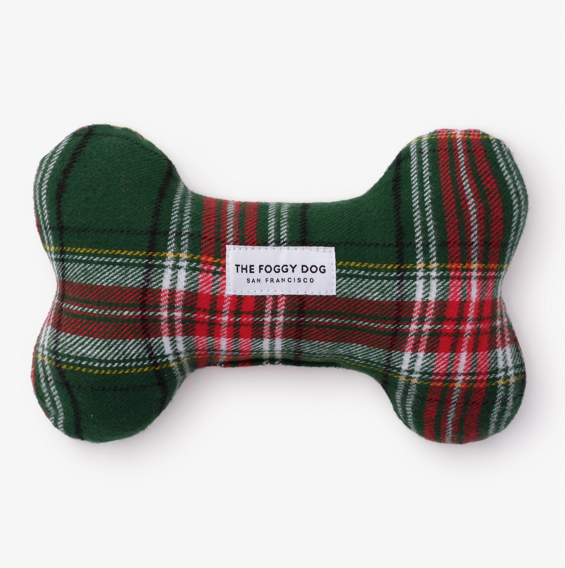 Holly Jolly Flannel Bone Squeak Toy