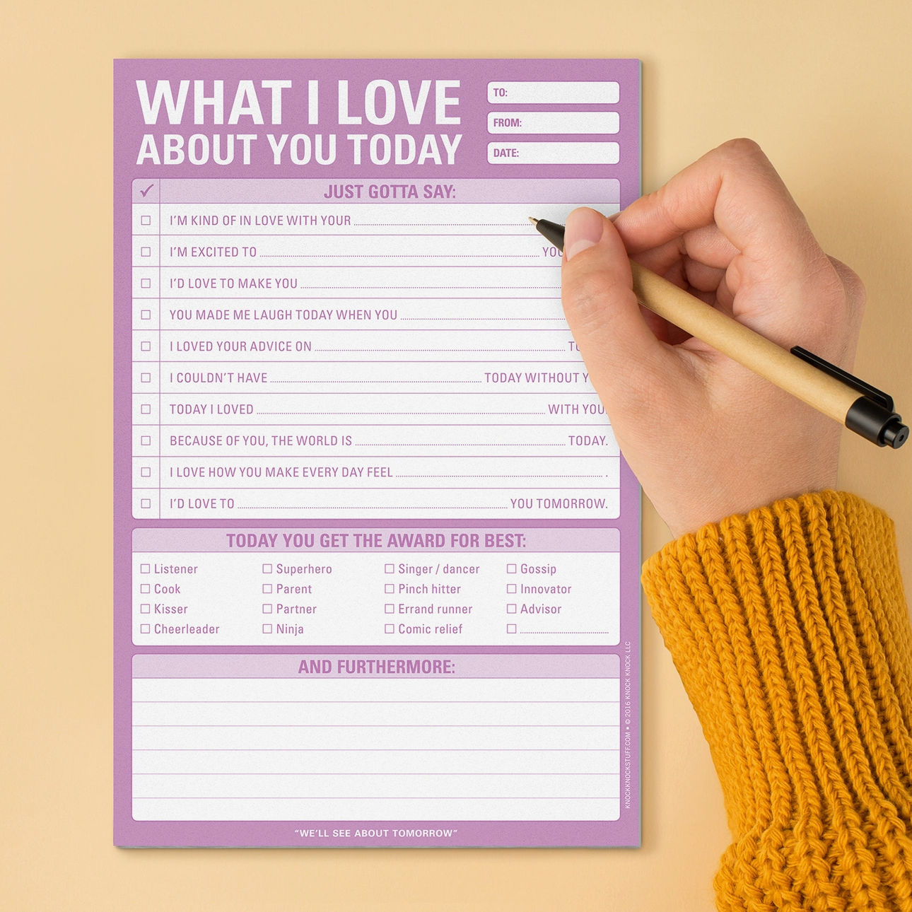 &quot;Love About You&quot; Note Pad