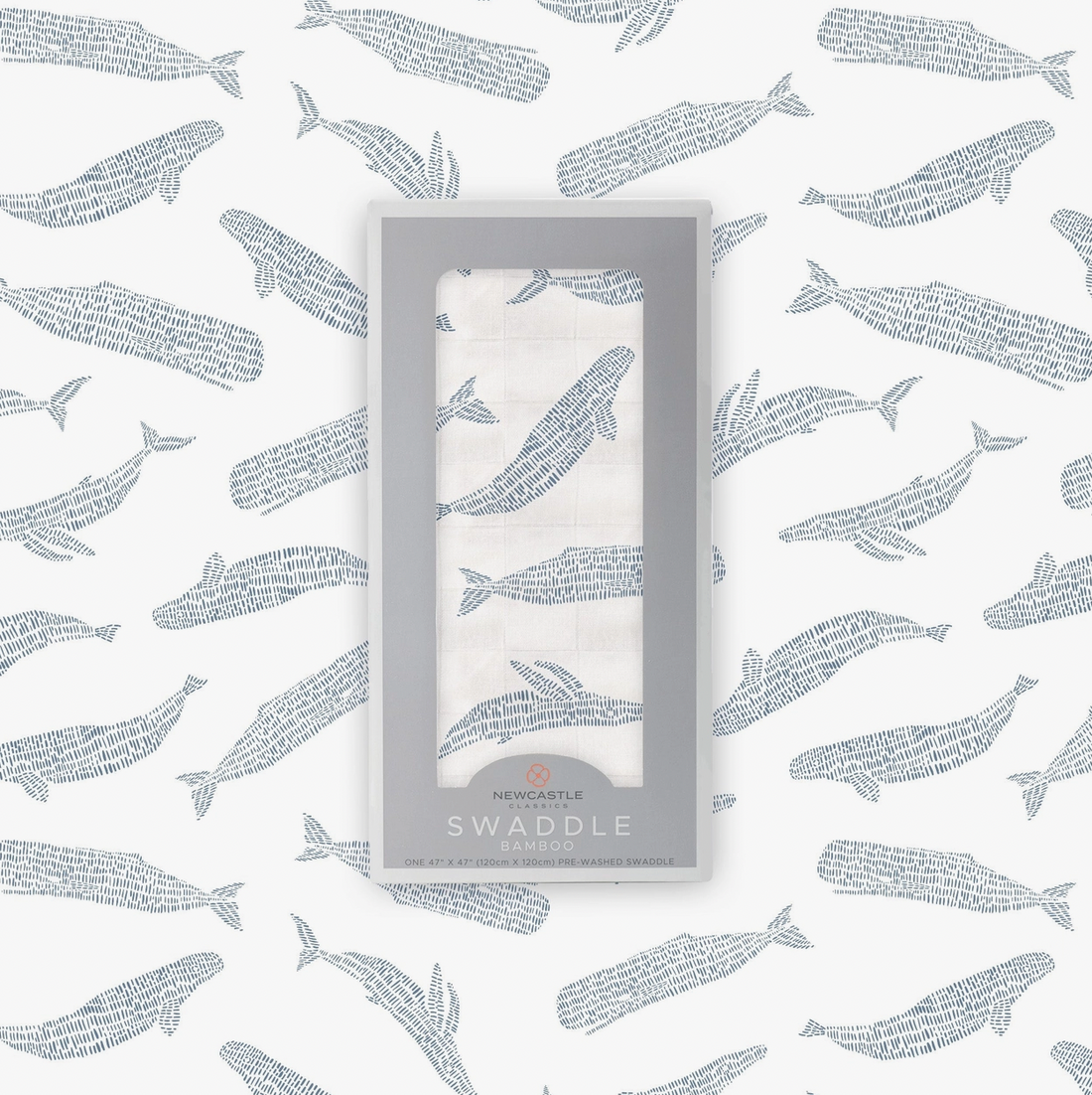 Blue Whales Print Swaddle