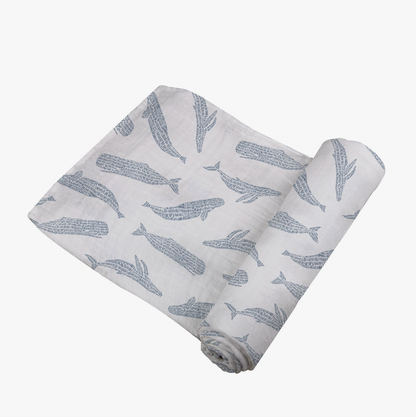Blue Whales Print Swaddle