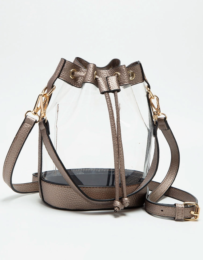 Bronze/Clear Bucket Bag