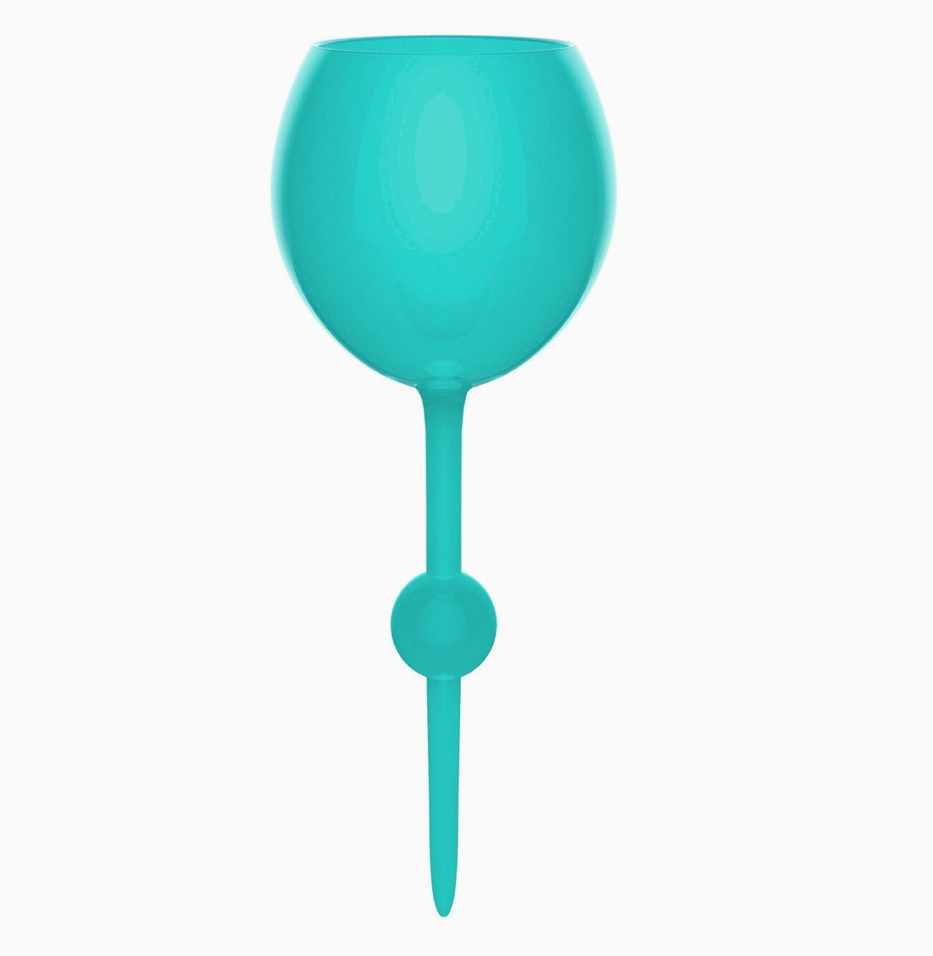 Teal Beach Wine Glass