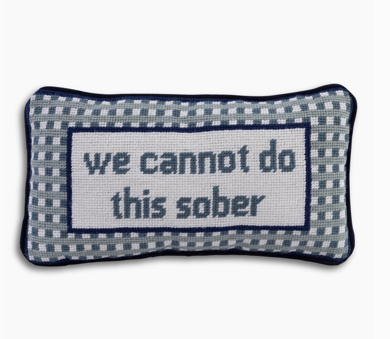 Sober Needlepoint Pillow