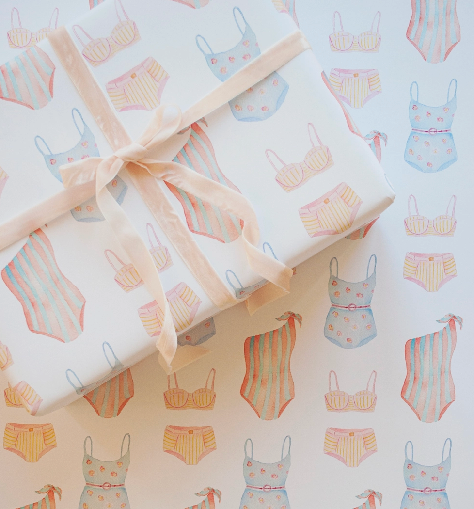 Vintage Swimsuit Wrapping Paper (5 sheets/Roll)