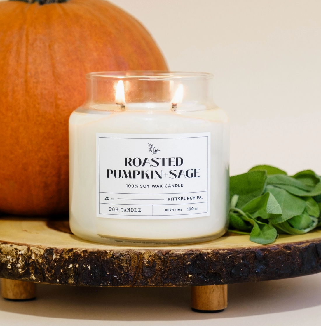 Roasted Pumpkin + Sage Candle (20 oz.)