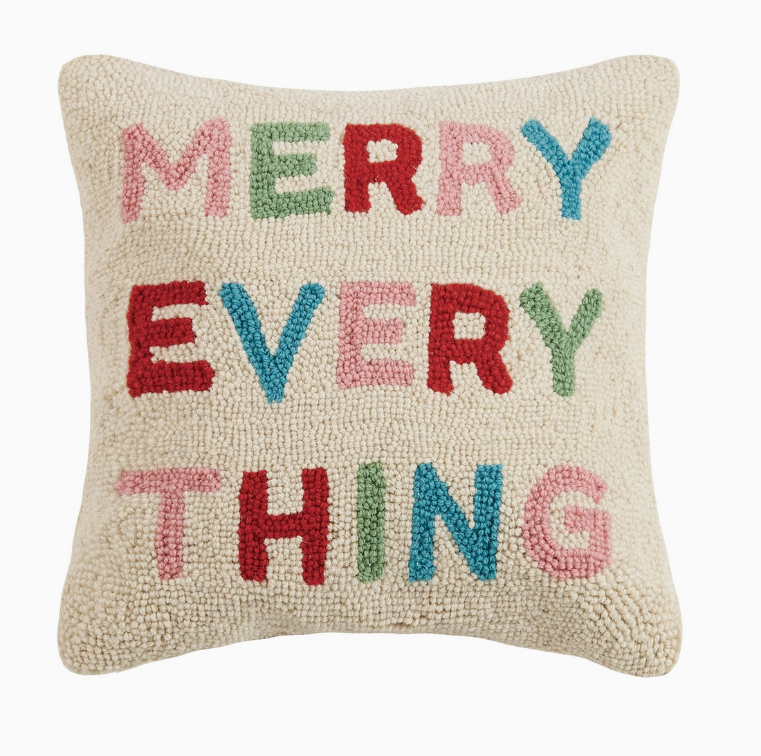 Merry Everything Hooked Pillow