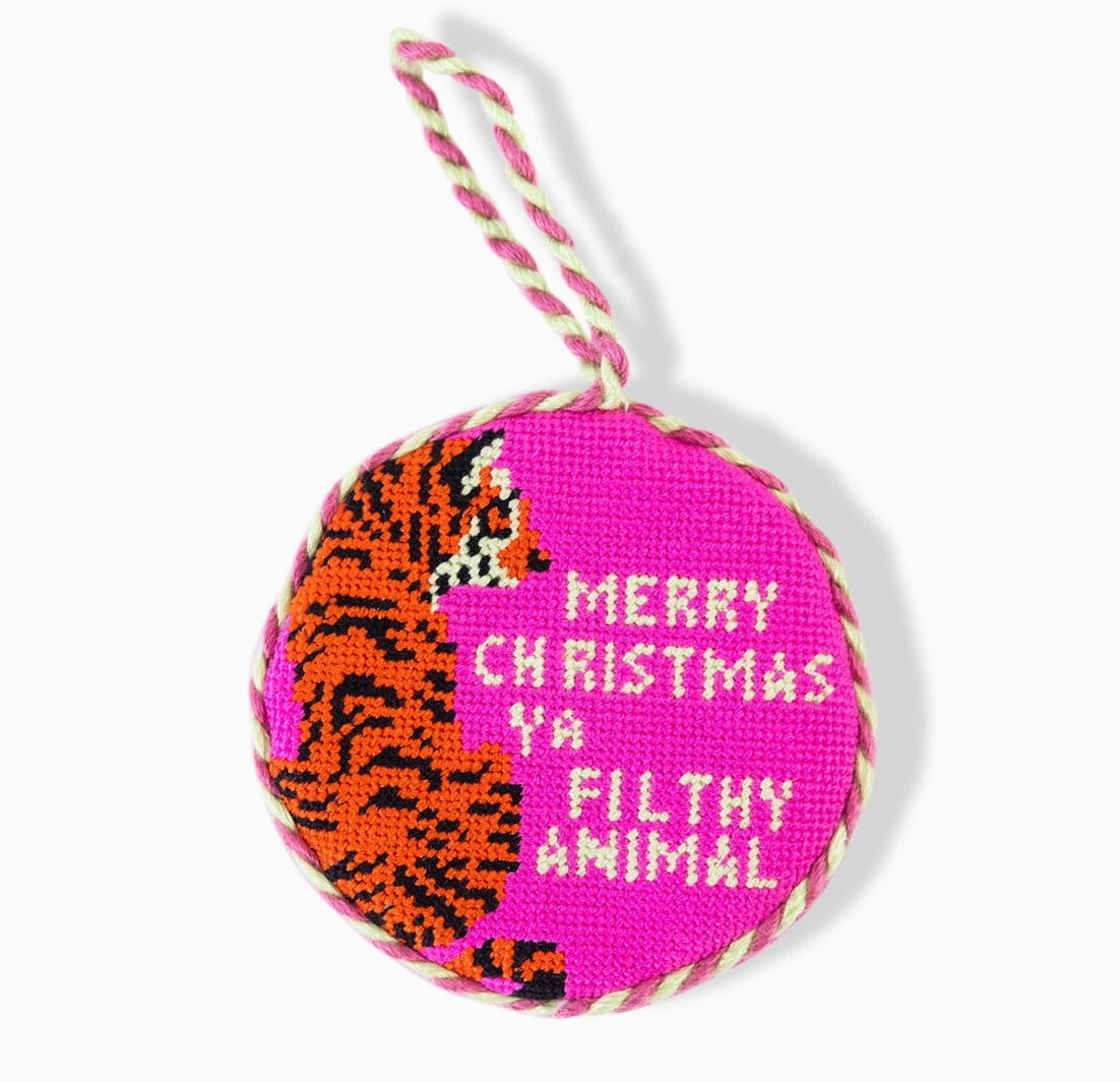 Filthy Animal Needlepoint Ornament