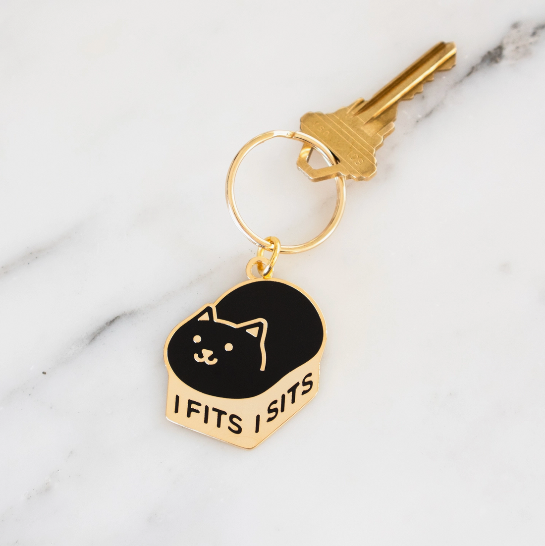 I Sits/Fits Cat Keychain