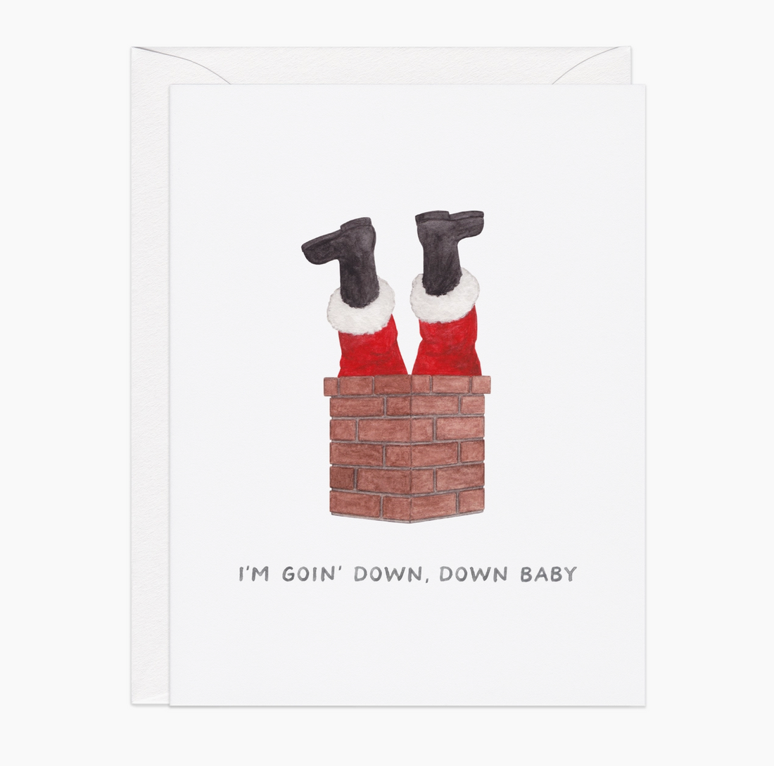 &quot;Down, Down Santa&quot; Card