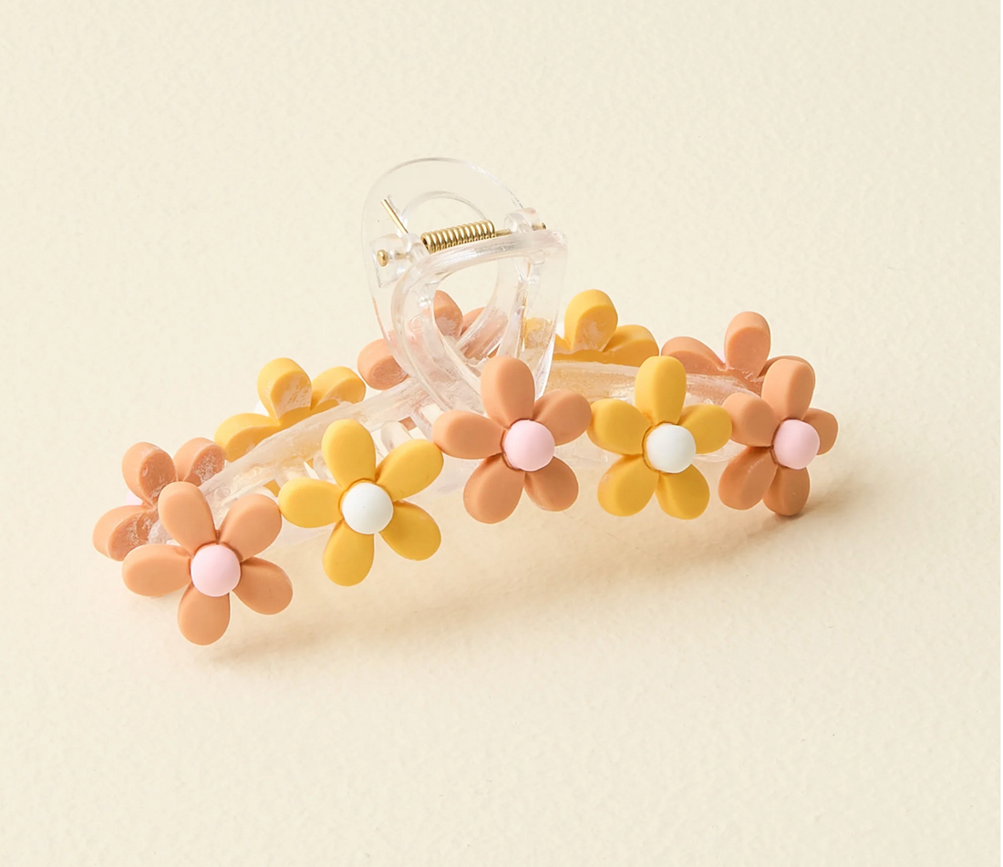 Peachy Daisy Claw Clip