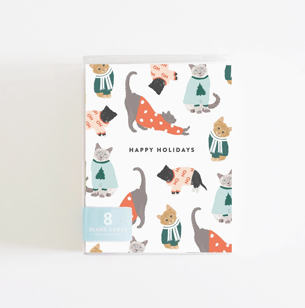 Holiday Cats Cards - Box Set of 8