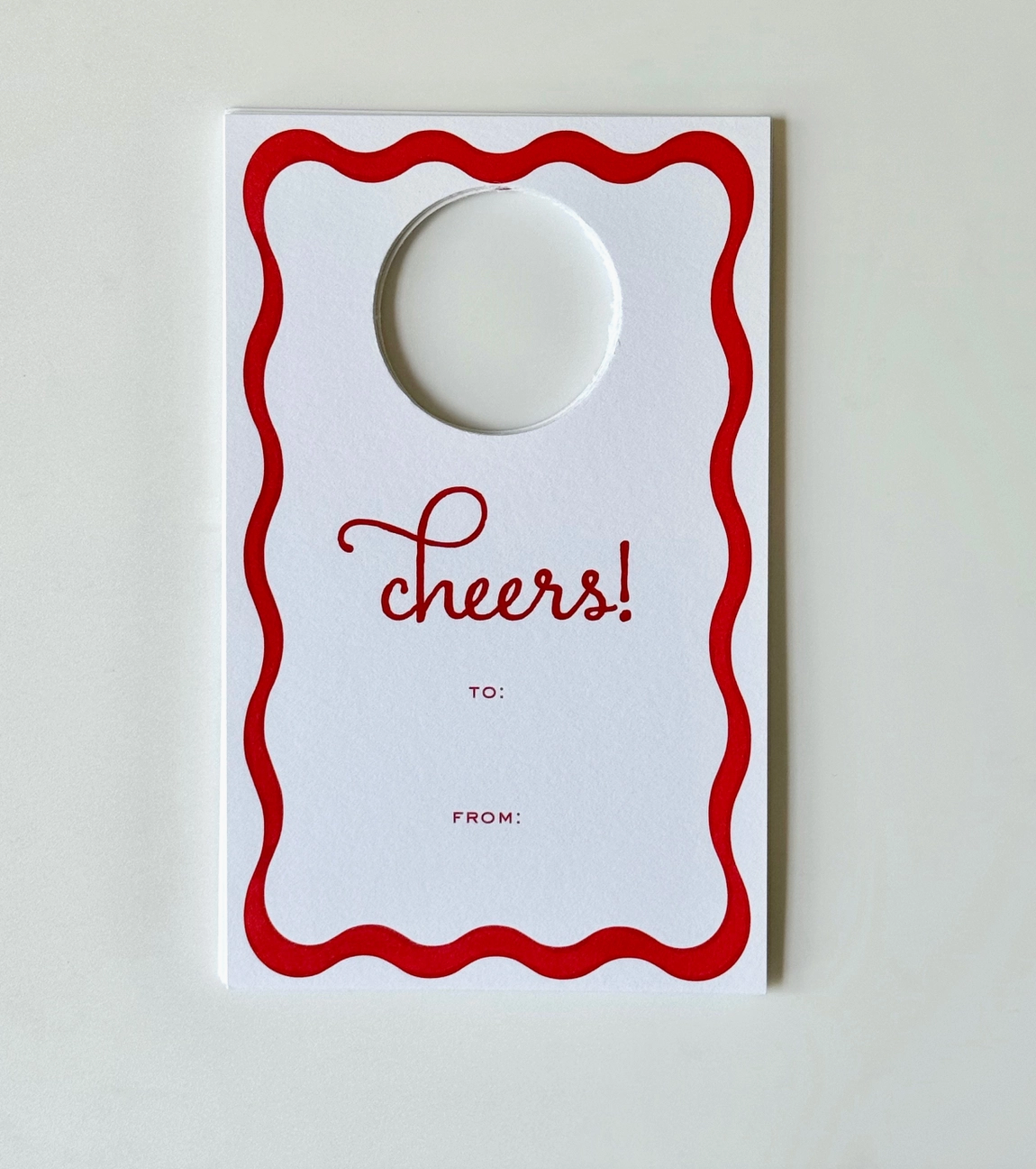 Red &quot;Cheers&quot; Wine Tag