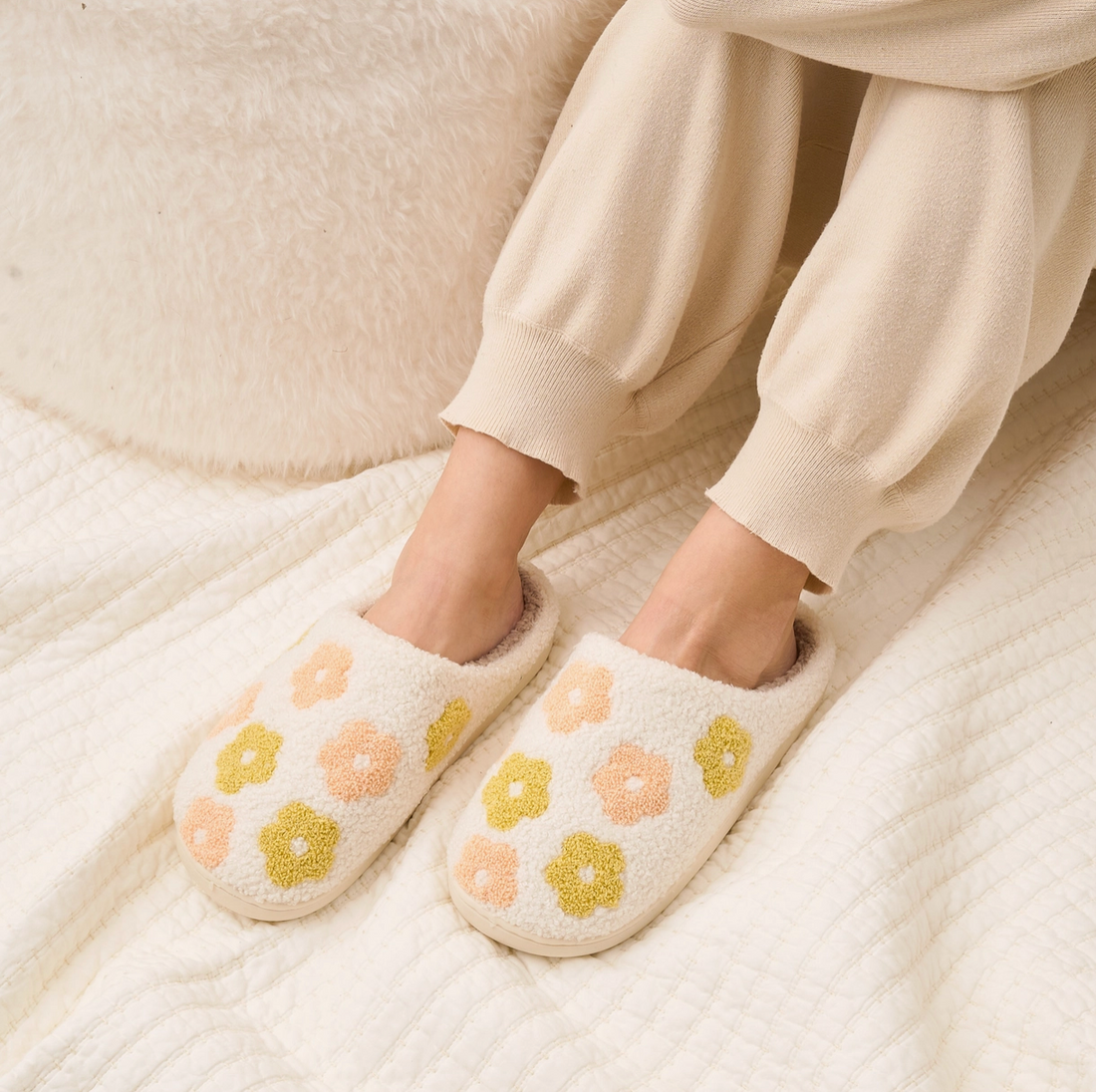 Peach Flower Slippers