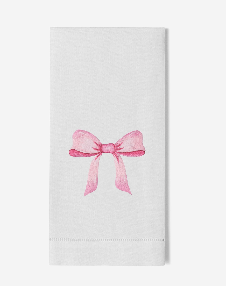 Pink Bow Hand Towel