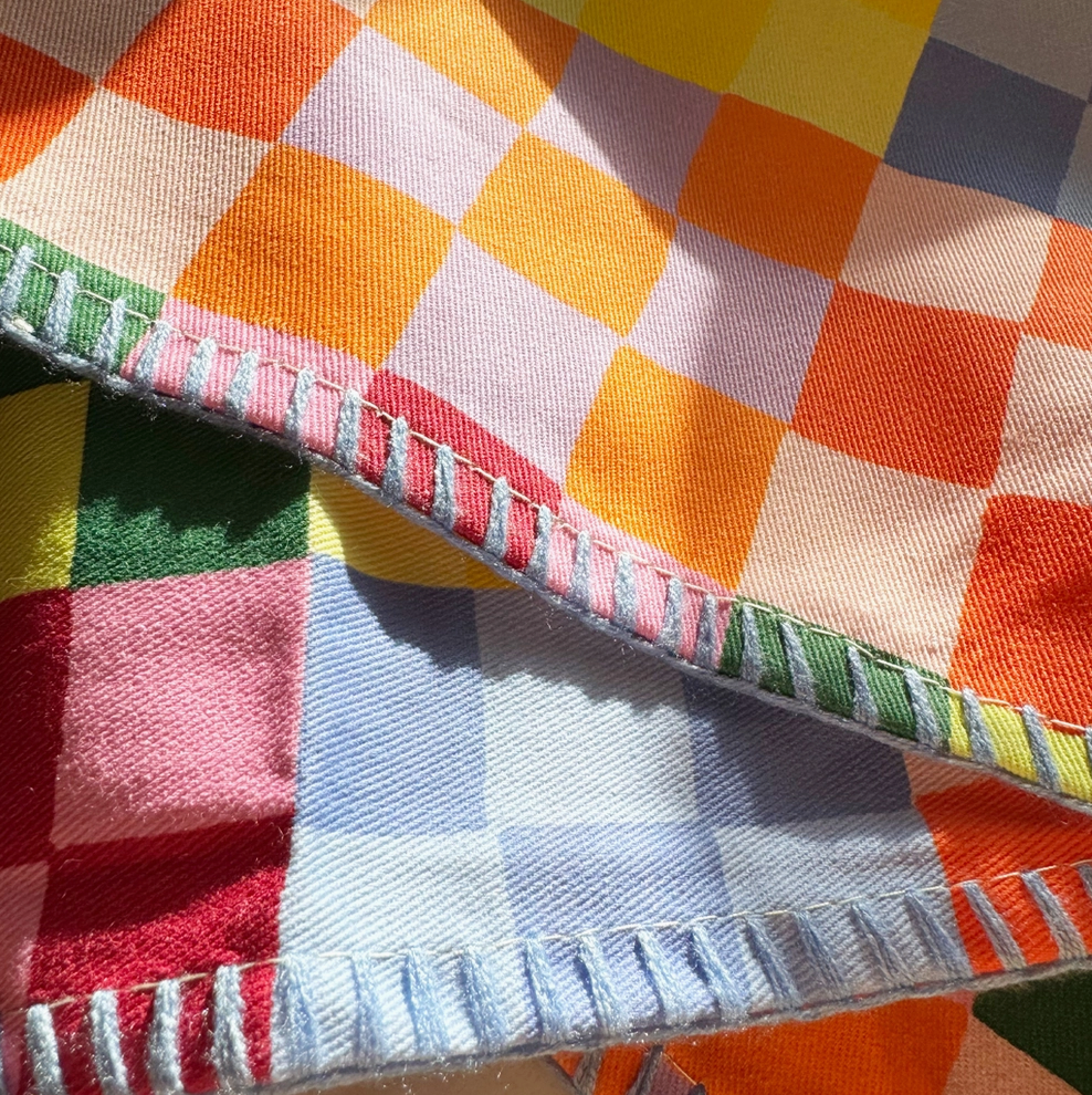 Rainbow Checks Tea Towel